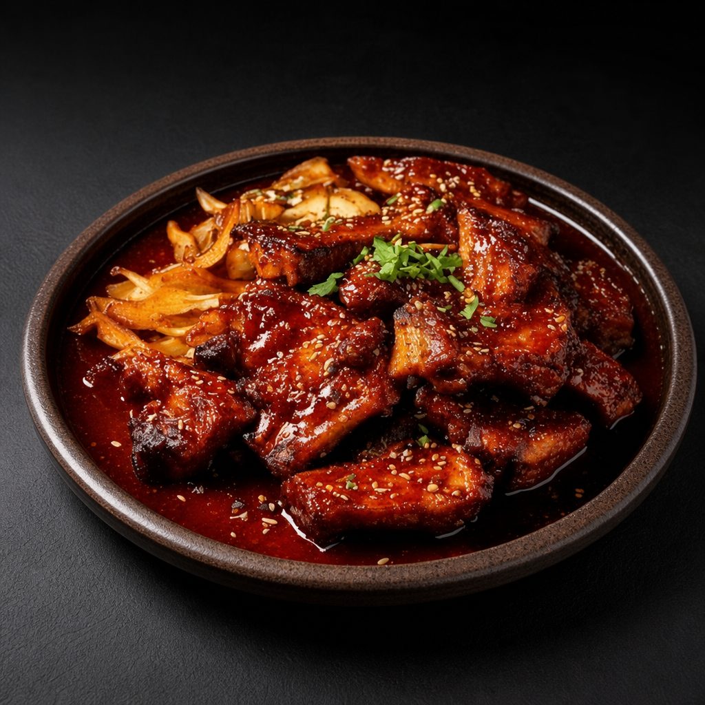 Spicy Marinated Pork Ribs [매운양념 돼지갈비].