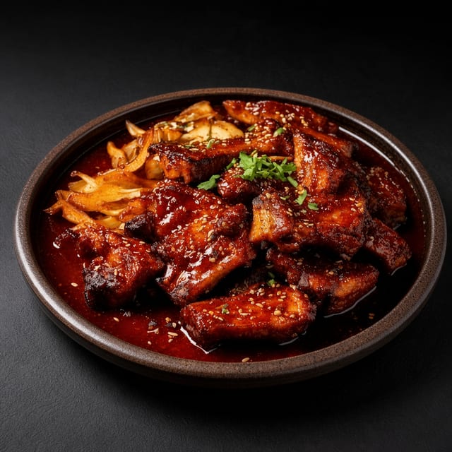 Spicy Marinated Pork Ribs [매운양념 돼지갈비].
